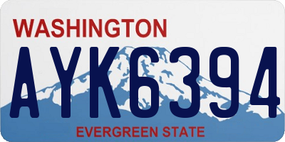 WA license plate AYK6394