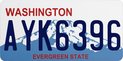 WA license plate AYK6396