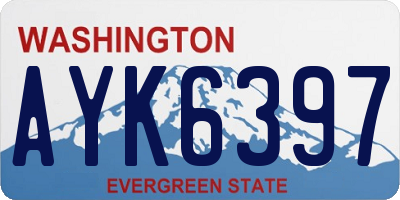 WA license plate AYK6397