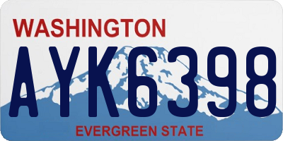 WA license plate AYK6398