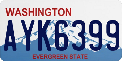 WA license plate AYK6399