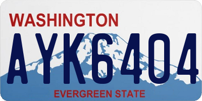 WA license plate AYK6404