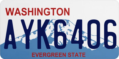 WA license plate AYK6406