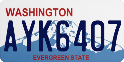 WA license plate AYK6407