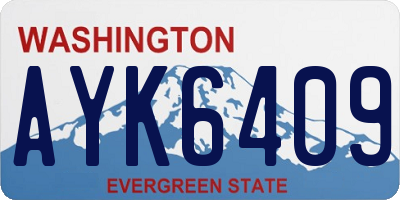 WA license plate AYK6409