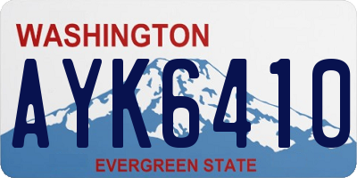 WA license plate AYK6410