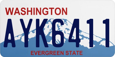 WA license plate AYK6411