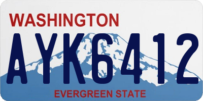 WA license plate AYK6412