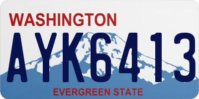 WA license plate AYK6413