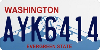 WA license plate AYK6414