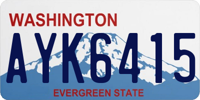 WA license plate AYK6415