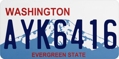 WA license plate AYK6416