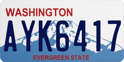 WA license plate AYK6417