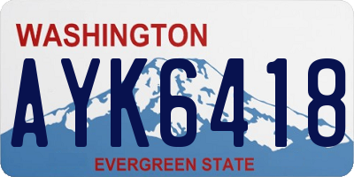 WA license plate AYK6418