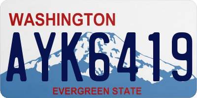 WA license plate AYK6419