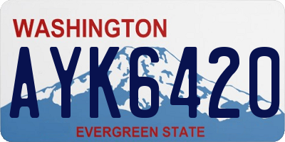 WA license plate AYK6420