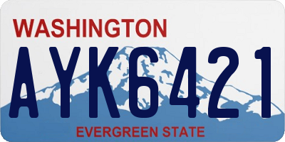 WA license plate AYK6421