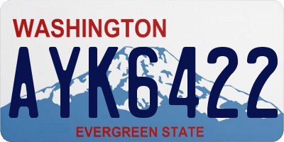 WA license plate AYK6422