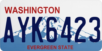 WA license plate AYK6423