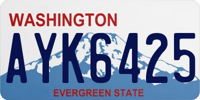 WA license plate AYK6425