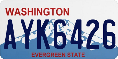 WA license plate AYK6426