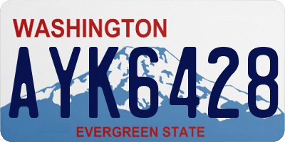 WA license plate AYK6428