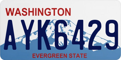 WA license plate AYK6429