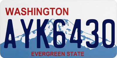 WA license plate AYK6430