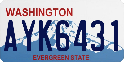WA license plate AYK6431