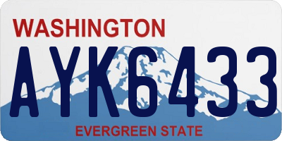 WA license plate AYK6433