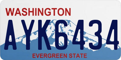WA license plate AYK6434