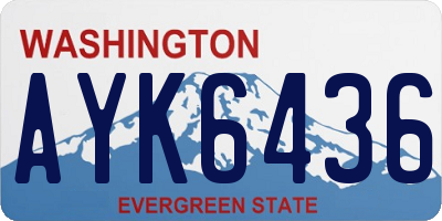 WA license plate AYK6436