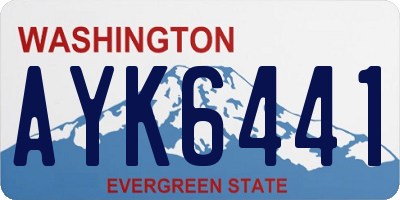 WA license plate AYK6441