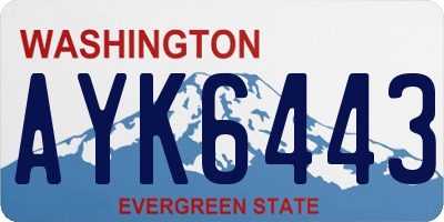 WA license plate AYK6443
