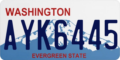 WA license plate AYK6445