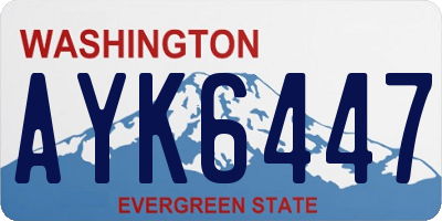 WA license plate AYK6447