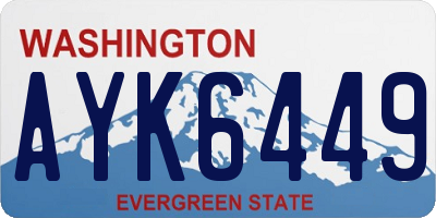 WA license plate AYK6449
