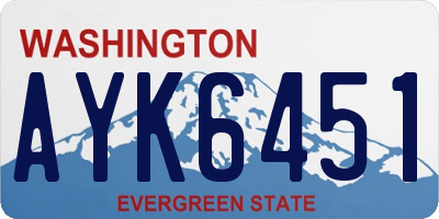 WA license plate AYK6451