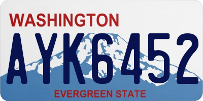 WA license plate AYK6452
