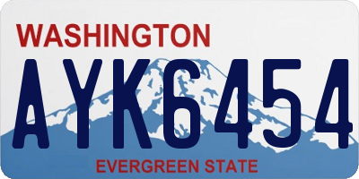 WA license plate AYK6454