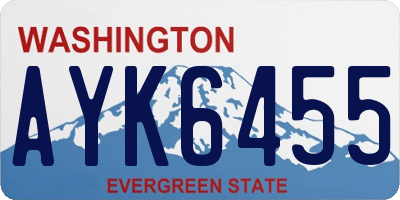 WA license plate AYK6455