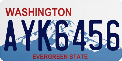 WA license plate AYK6456