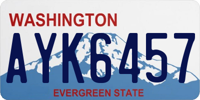 WA license plate AYK6457
