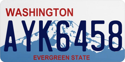WA license plate AYK6458