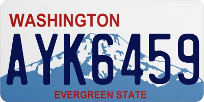WA license plate AYK6459