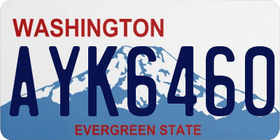 WA license plate AYK6460