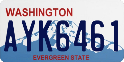 WA license plate AYK6461