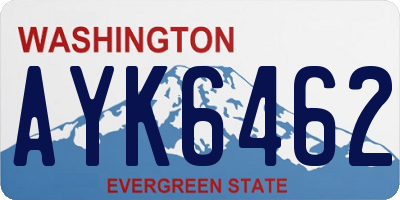 WA license plate AYK6462