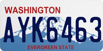 WA license plate AYK6463