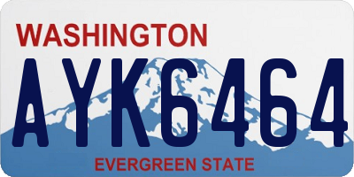 WA license plate AYK6464